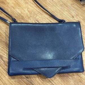 Banana Republic | Navy Blue | Leather | Envelope Crossbody Bag | Cotton Lining